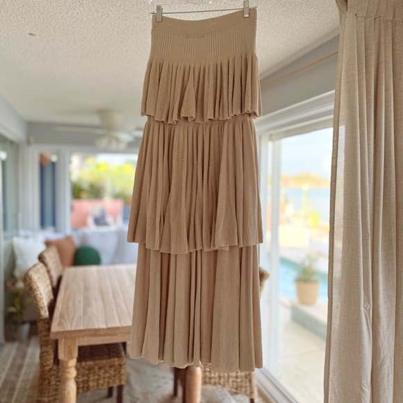 Free People Ruffle Knit Maxi, Size Small - Picture 4 of 6